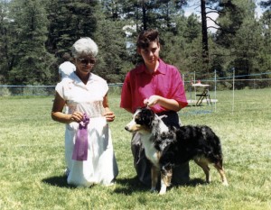 Abbi winning Winners Bitch under Judge Marge Cornell at NAASA, Payson AZ, 29 Jul 1990 