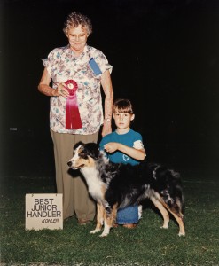 Abbi & Emily winning Best Junior Handler at the Casa Grande KC Match/OPASC Show, Sept 1990 