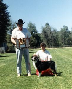 Meeka & Claire made the 1988-89 ASCA 500 Club. Trophy presented by ASCA President Dave Hill 