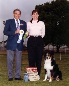 Cody winning 4th place with a 190.5 in Open B under judge  Cunningham. Superstition KC, March 5, 2000          